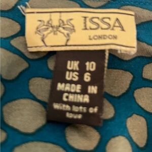 Issa London Teal and Gray Patterned Fashion Piece
